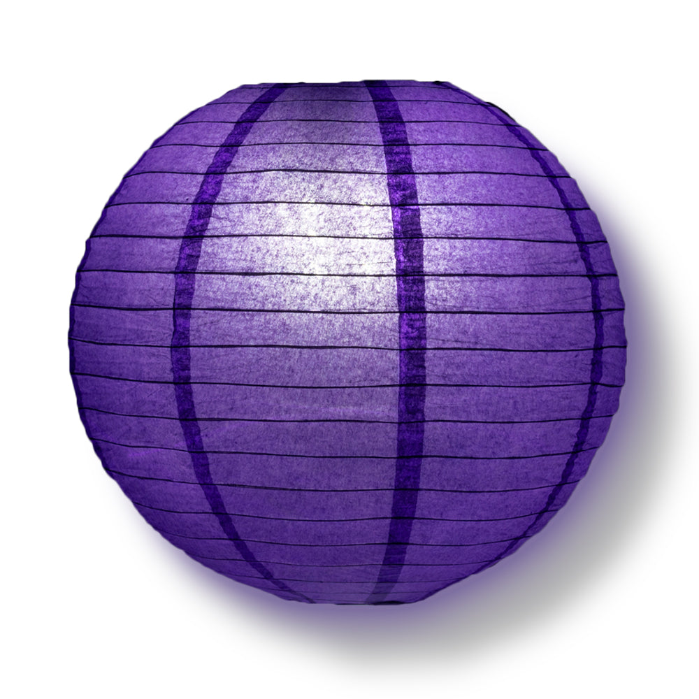 4&quot; Plum Purple Round Paper Lantern, Even Ribbing, Hanging Decoration (10 PACK) - PaperLanternStore.com - Paper Lanterns, Decor, Party Lights &amp; More