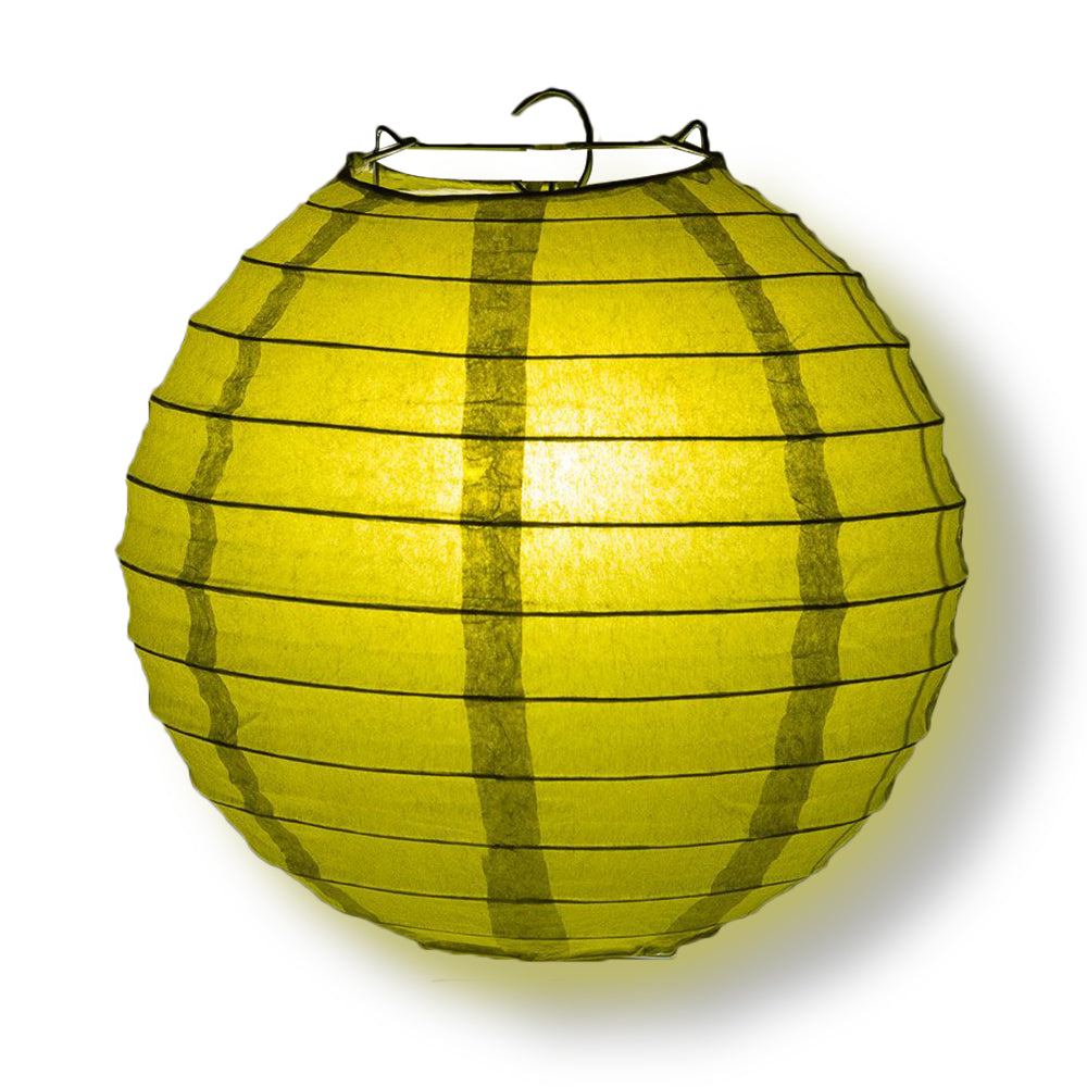 4" Pear Round Paper Lantern, Even Ribbing, Hanging Decoration (10-Pack) - PaperLanternStore.com - Paper Lanterns, Decor, Party Lights & More