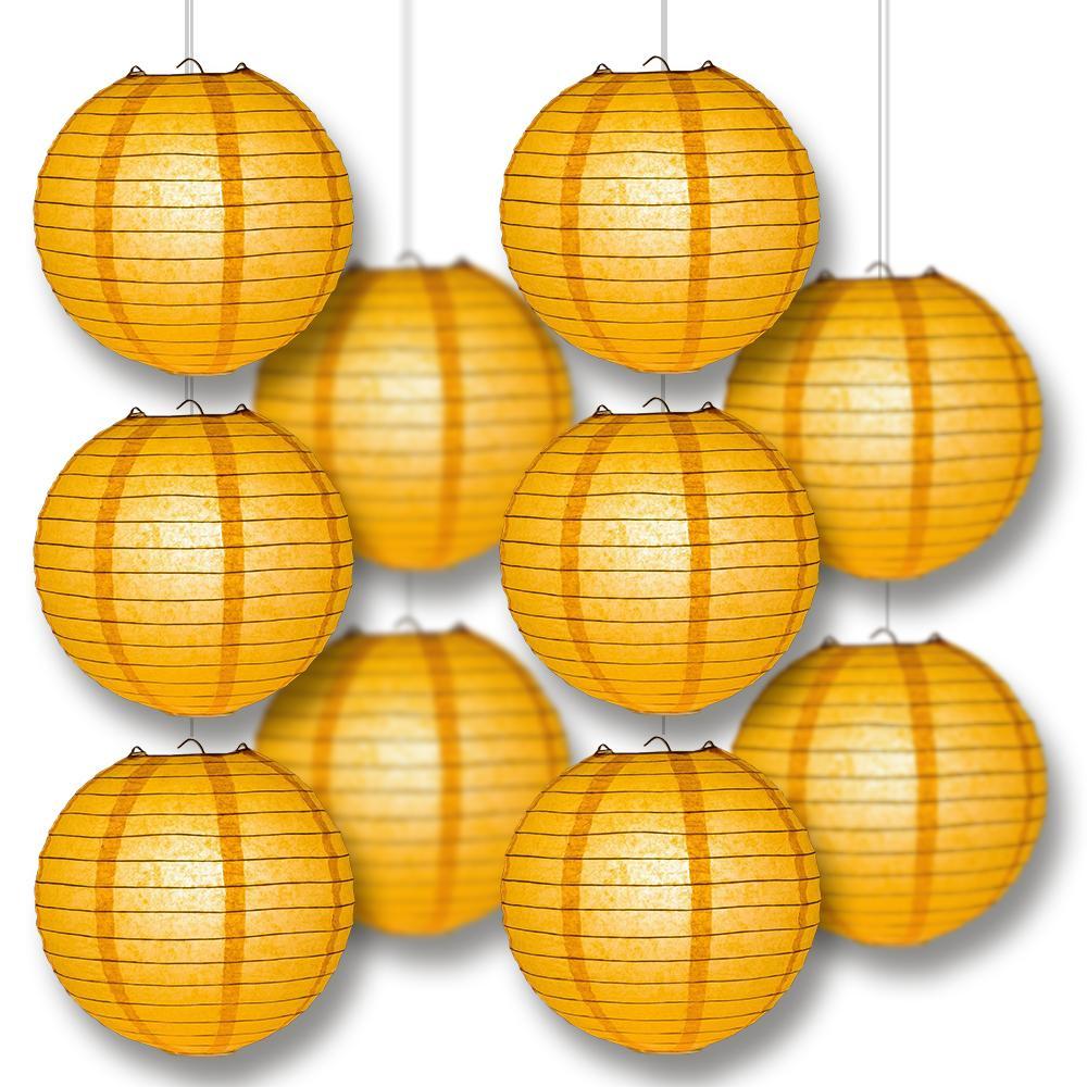 MoonBright Papaya Paper Lantern 10pc Party Pack with Remote Controlled LED Lights Included - PaperLanternStore.com - Paper Lanterns, Decor, Party Lights &amp; More