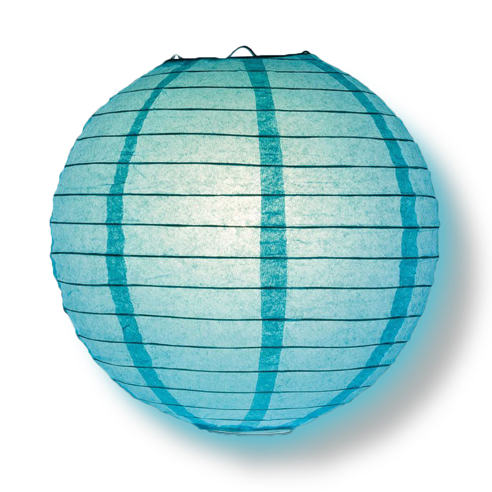 4&quot; Water Blue Round Paper Lantern, Even Ribbing, Hanging Decoration (10 PACK) - PaperLanternStore.com - Paper Lanterns, Decor, Party Lights &amp; More