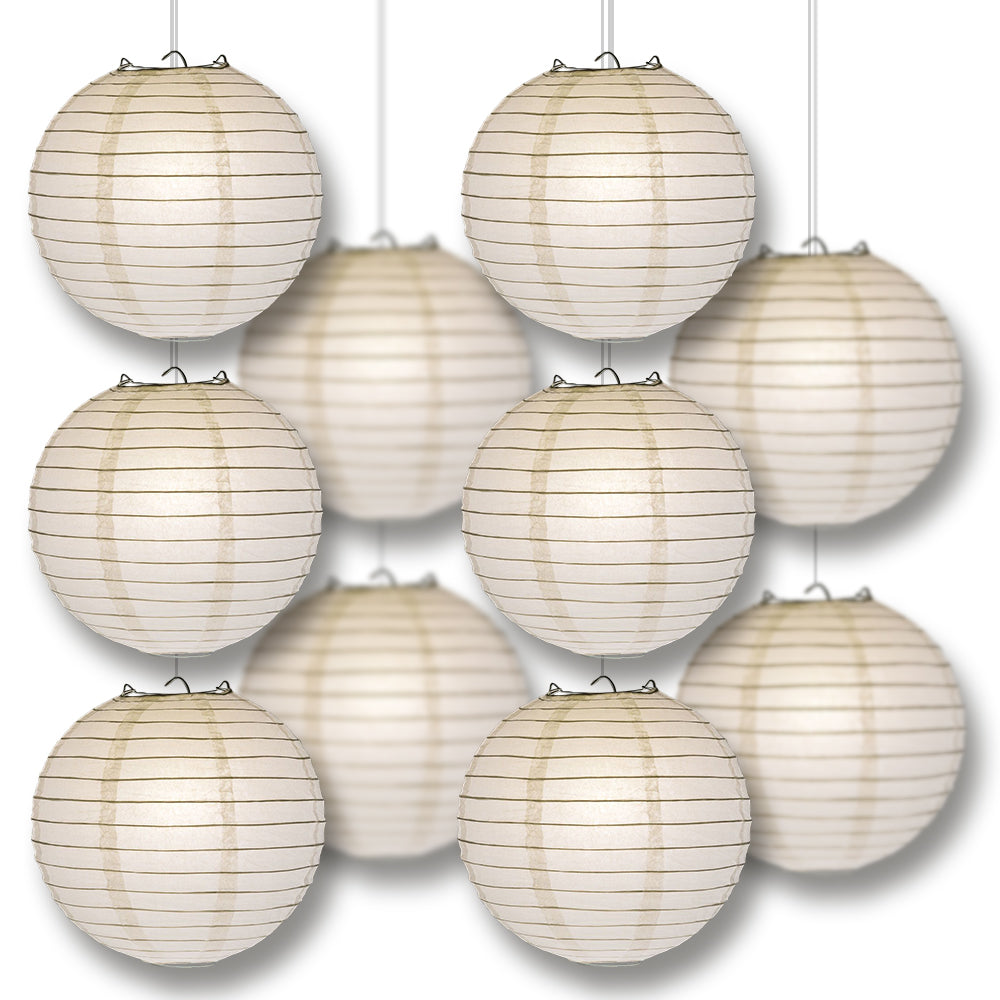 MoonBright White Paper Lantern 10pc Party Pack with Remote Controlled LED Lights Included - PaperLanternStore.com - Paper Lanterns, Decor, Party Lights &amp; More