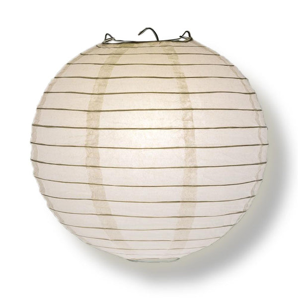 30&quot; White Jumbo Round Paper Lantern, Even Ribbing, Chinese Hanging Wedding &amp; Party Decoration