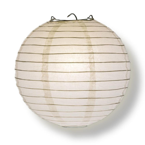 36&quot; White Jumbo Paper Lantern, Even Ribbing, Chinese Hanging Wedding &amp; Party Decoration