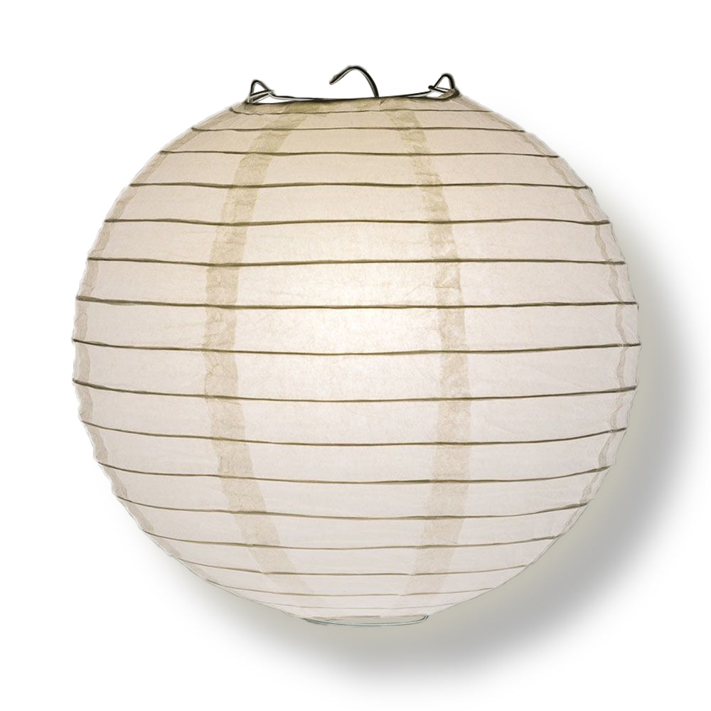 BULK PACK (25) 10" White Round Paper Lanterns, Even Ribbing, Hanging Decoration