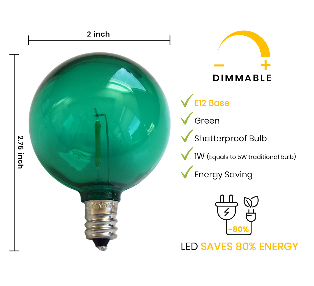 Crepe Premium Paper Lantern Pendant Light Cord Kit with G50 Green LED Bulb