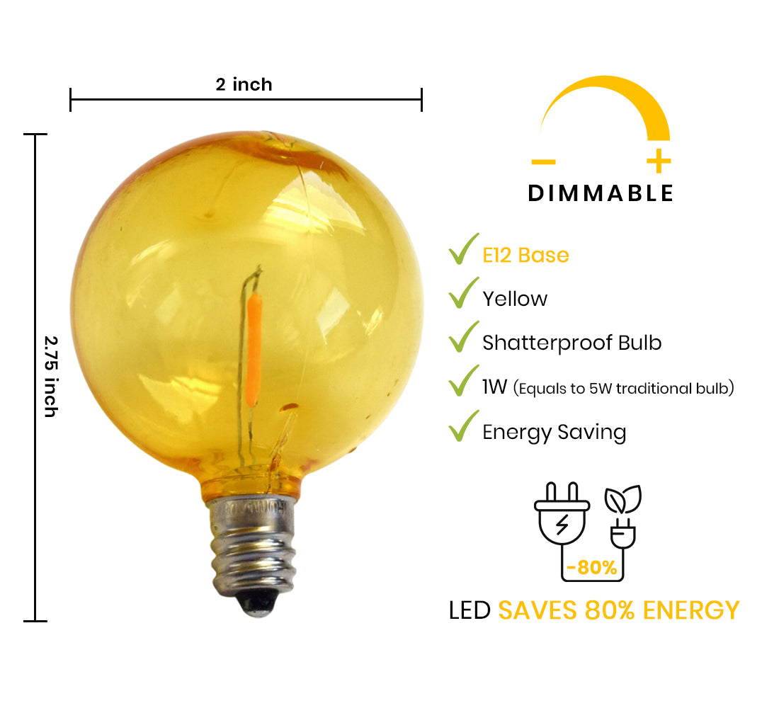 Fine Line Premium Paper Lantern Pendant Light Cord Kit with G50 Yellow LED Bulb