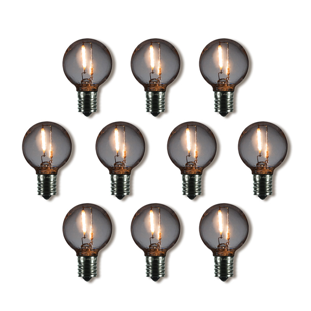 Fantado 10 Pack LED Filament G40 Globe Shatterproof Light Bulb Dimmable 1W E17 Intermediate Base