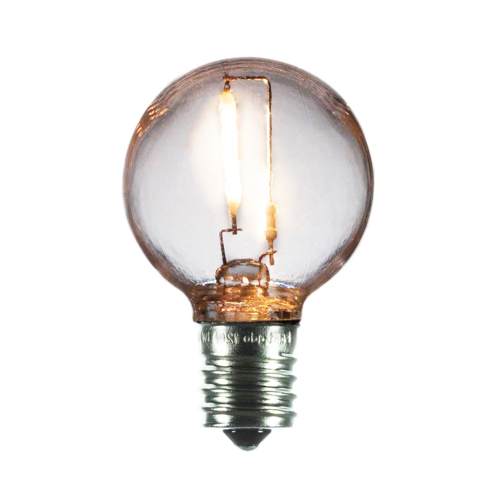 25-Pack LED Filament G40 Globe Shatterproof Light Bulb, Dimmable, 1W,  E17 Intermediate Base