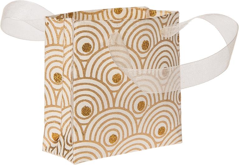 Ivory Deco Print Small Paper Gift Bag - PaperLanternStore.com - Paper Lanterns, Decor, Party Lights &amp; More