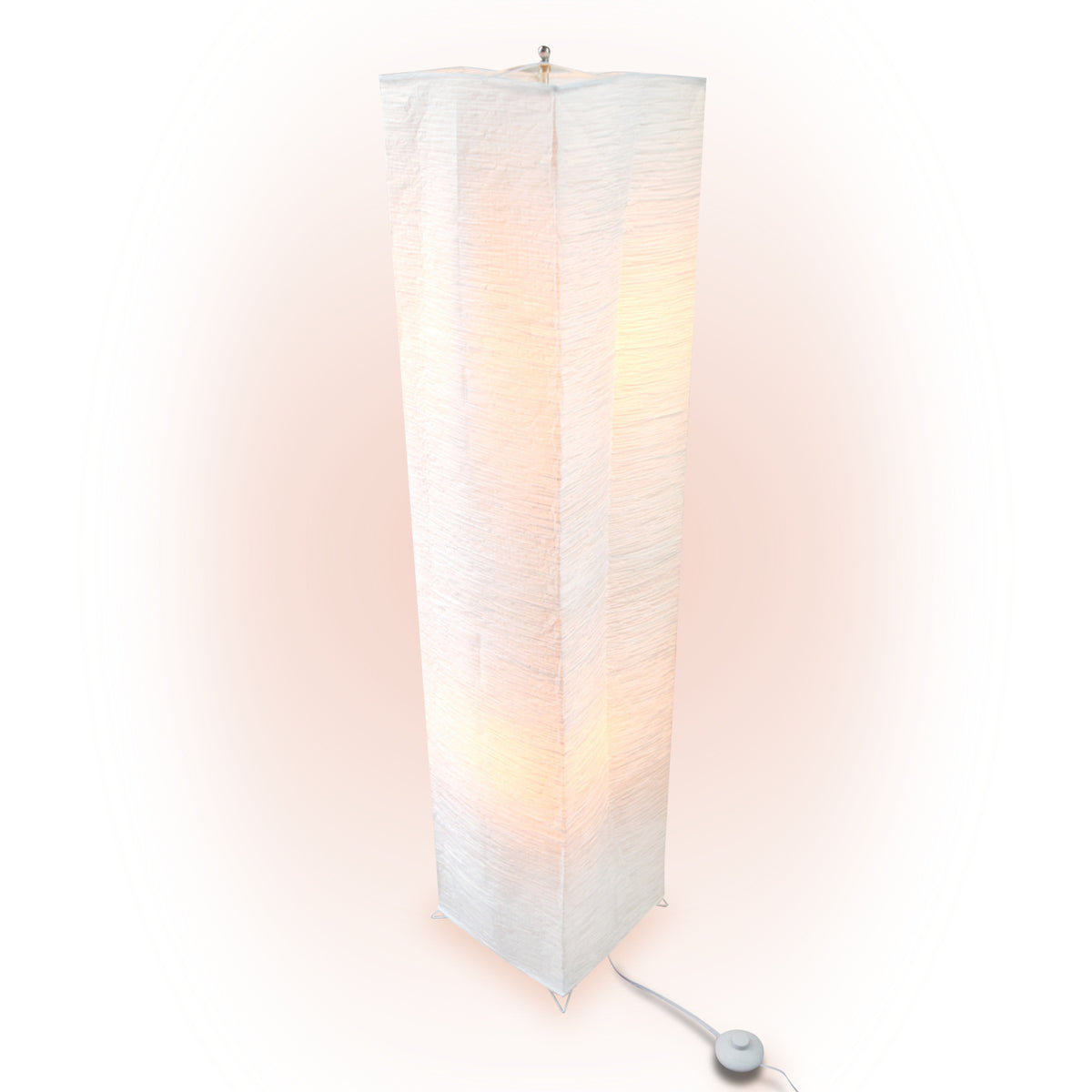 Hako Crepe Paper Floor Lamp with Foot Switch, 4-FT Tall, 10-inch x 48-inch