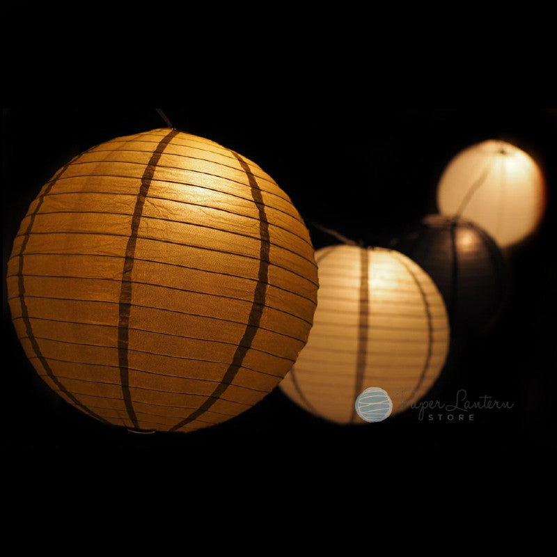 12&quot; School Graduation Party Even Ribbing Paper Lantern String Light Decoration COMBO Kit (31 FT) - PaperLanternStore.com - Paper Lanterns, Decor, Party Lights &amp; More