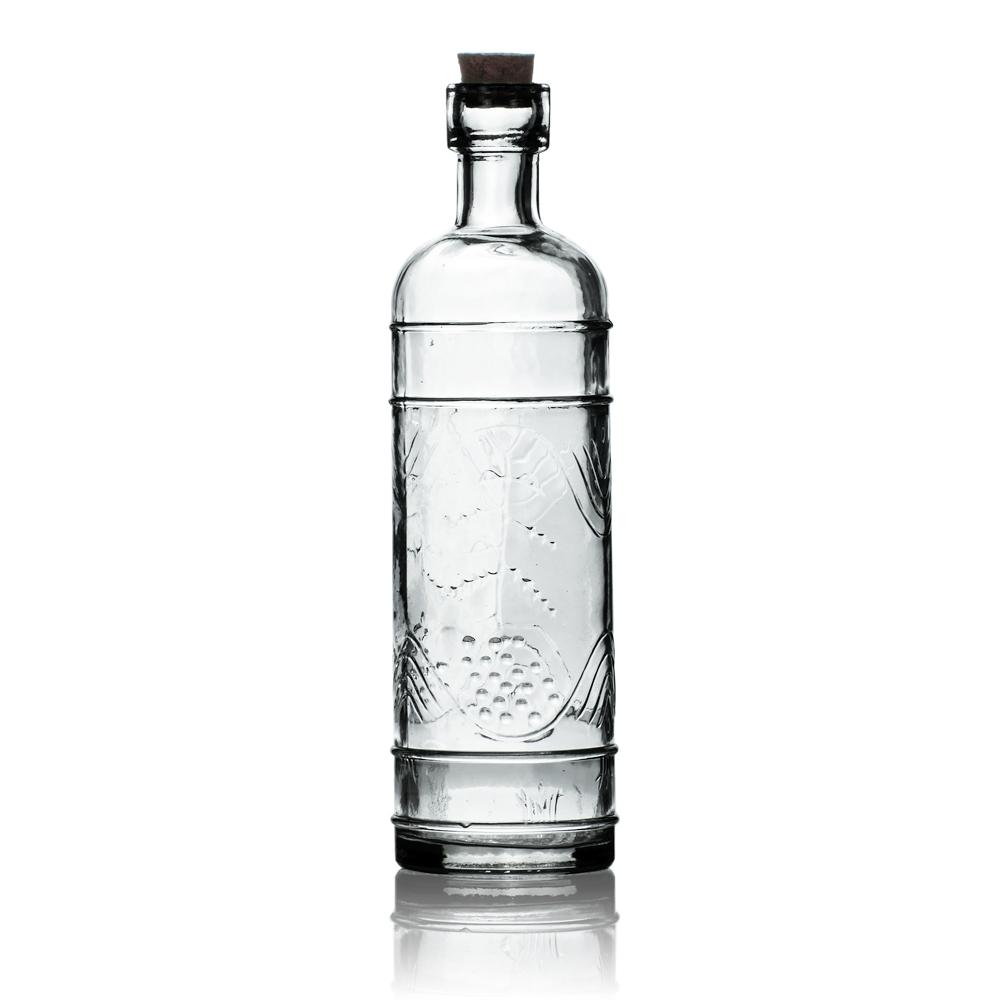 Vintage Romance Clear Vintage Glass Bottles Set - (6 Pack, Assorted Designs)