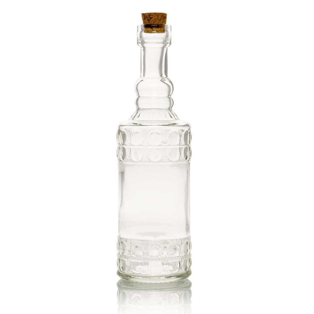 Best of Show Clear Vintage Glass Bottles Set - (6 Pack, Assorted Designs)