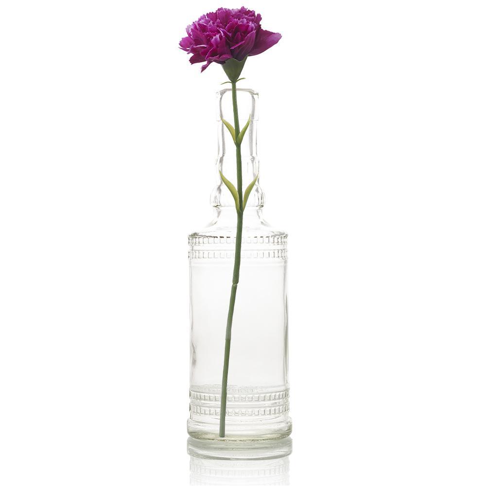 Best of Show Clear Vintage Glass Bottles Set - (6 Pack, Assorted Designs)