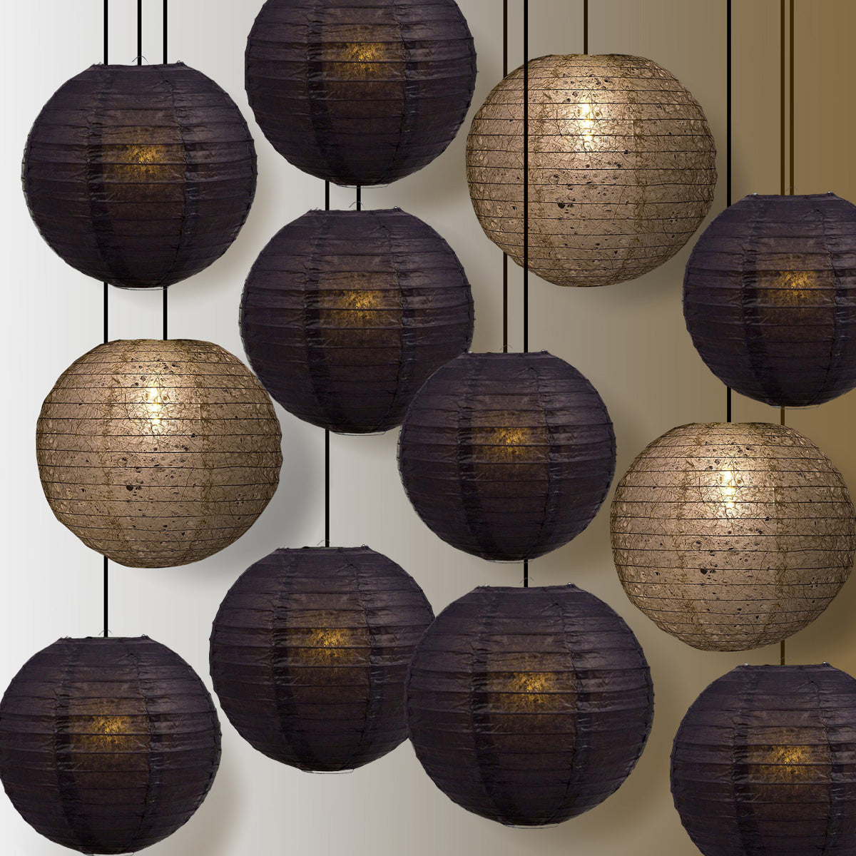 Premium 12-Piece Dark Web Halloween Paper Lantern Party Pack Set