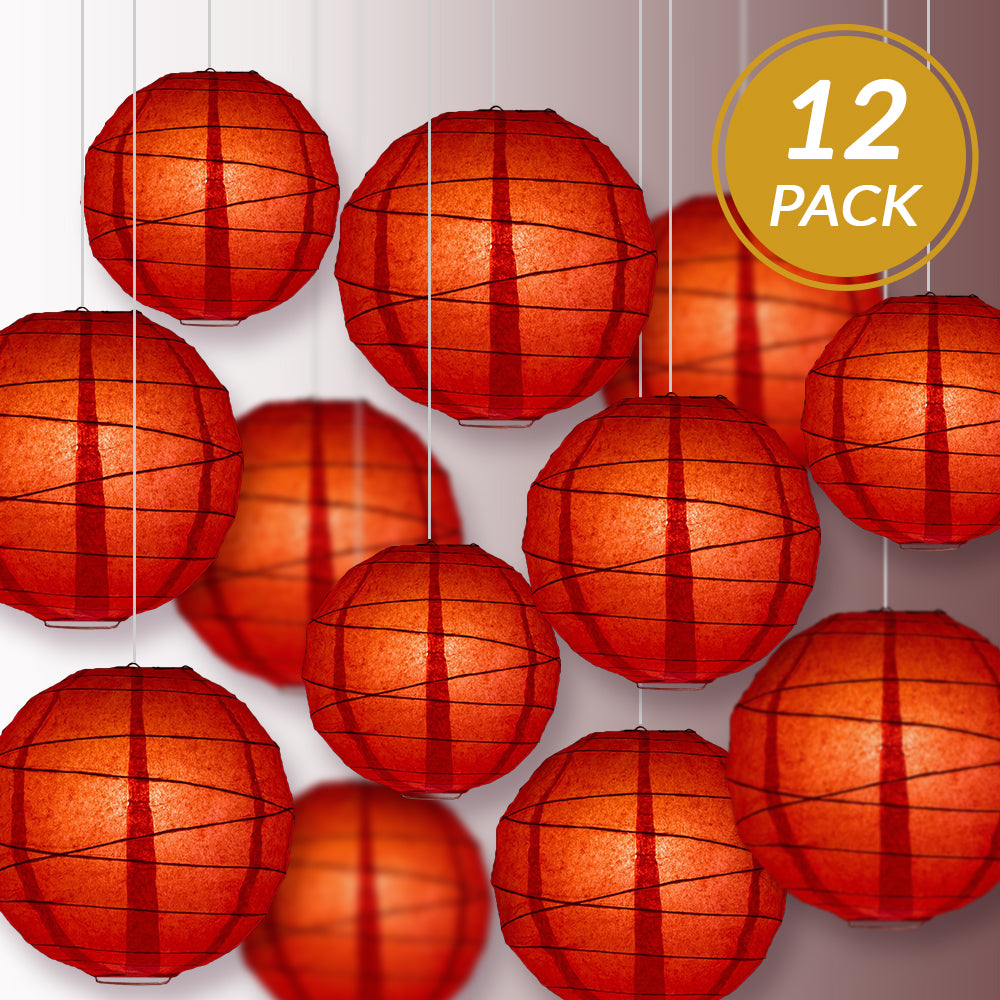 12-PC Red Paper Lantern Chinese Hanging Wedding &amp; Party Assorted Decoration Set, 12/10/8-Inch - PaperLanternStore.com - Paper Lanterns, Decor, Party Lights &amp; More