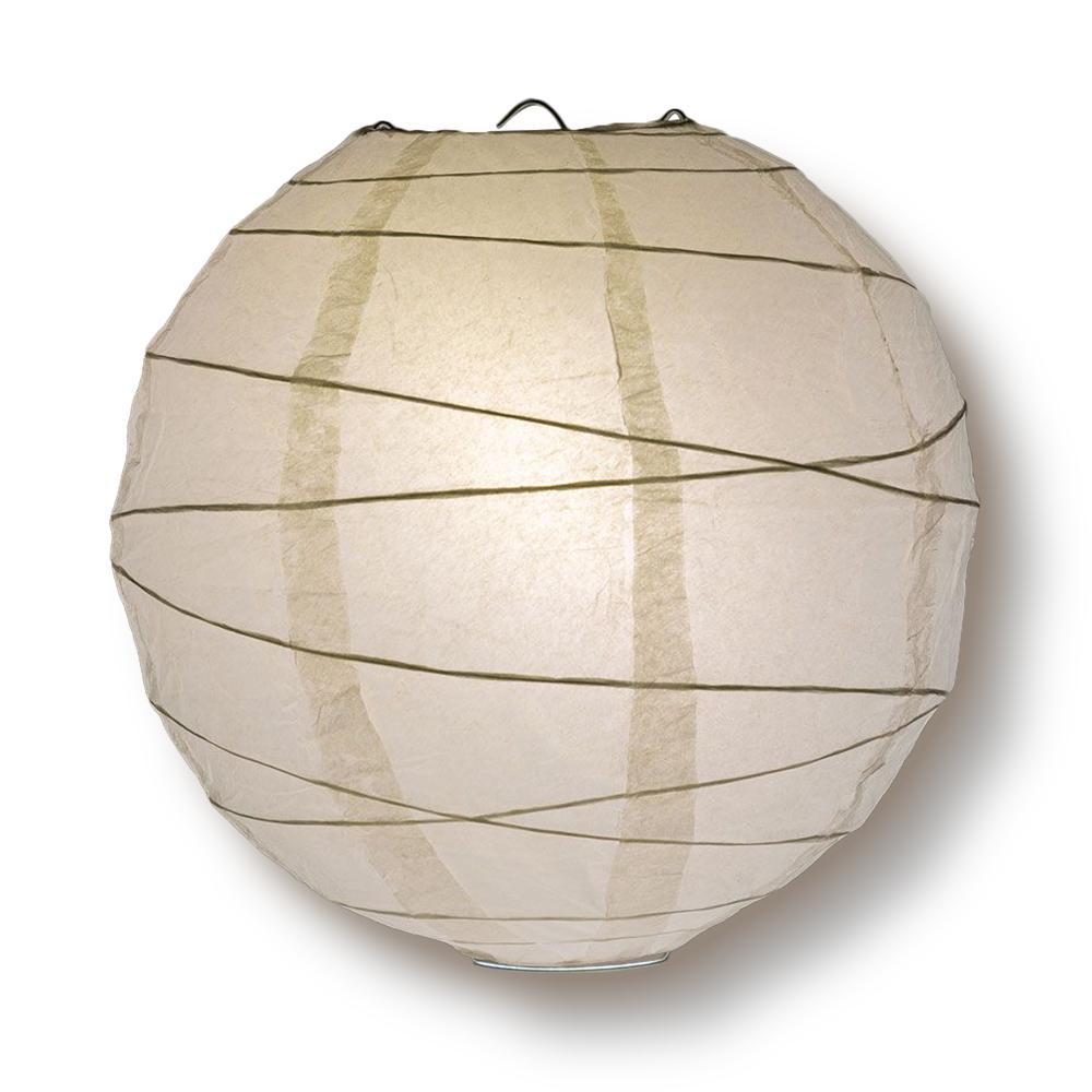 8/12/16&quot; White Round Paper Lanterns, Irregular Ribbing (3-Pack Cluster) - PaperLanternStore.com - Paper Lanterns, Decor, Party Lights &amp; More