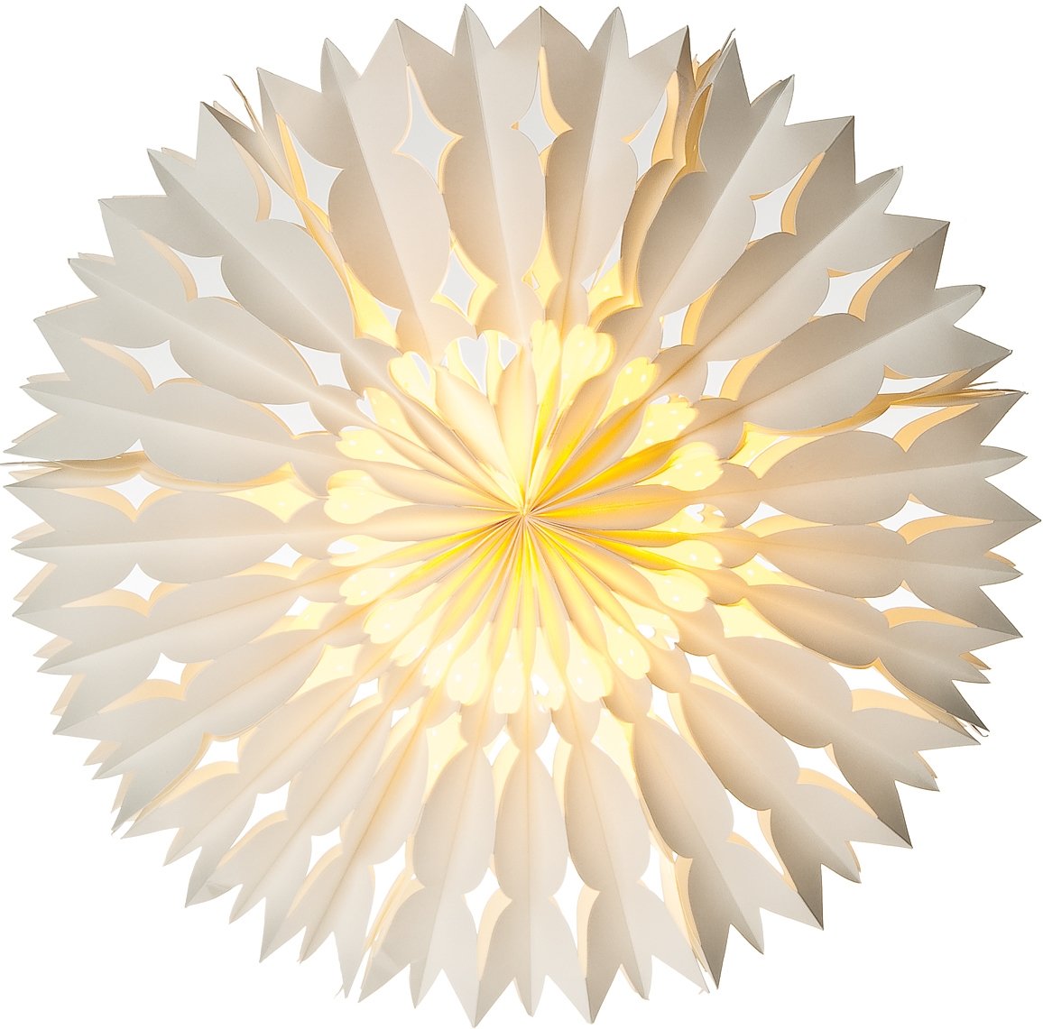 White Sole Pizzelle Designer Paper Star Lantern - PaperLanternStore.com - Paper Lanterns, Decor, Party Lights &amp; More