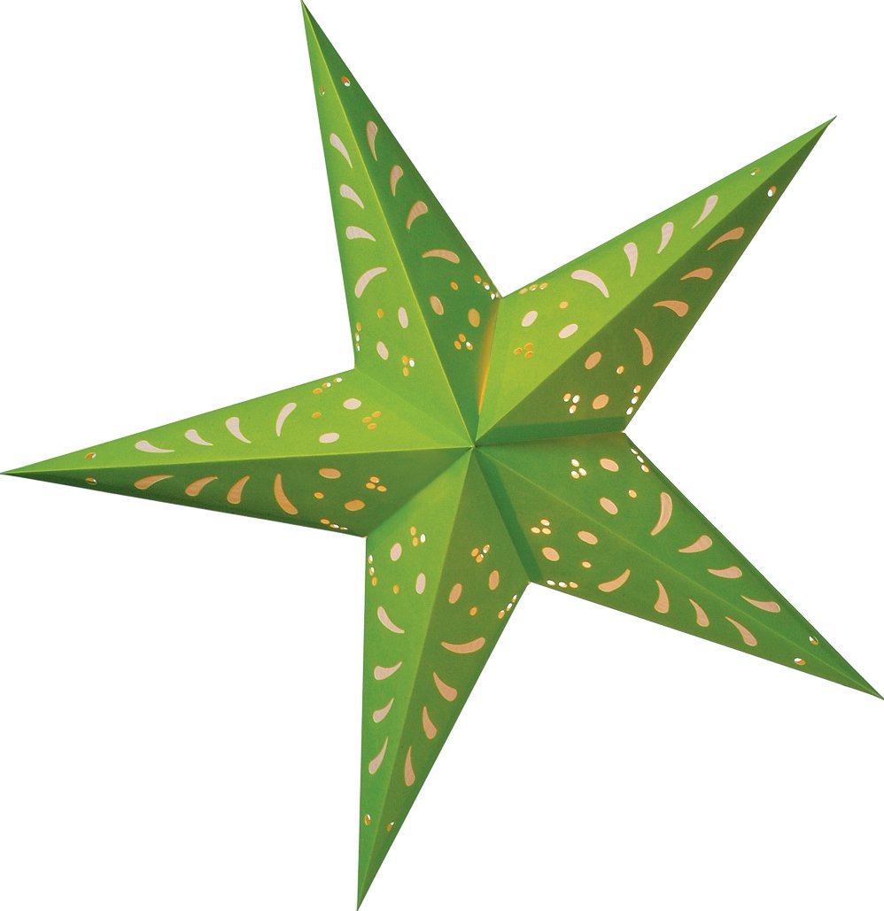 Chartreuse Green and White 24 Inch Paper Star Lantern - PaperLanternStore.com - Paper Lanterns, Decor, Party Lights & More
