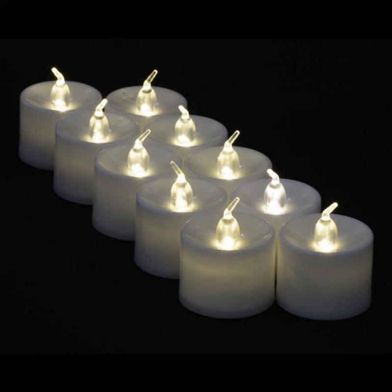Large Warm White LED Battery Operated Flameless Candles (12 Pack) - PaperLanternStore.com - Paper Lanterns, Decor, Party Lights &amp; More