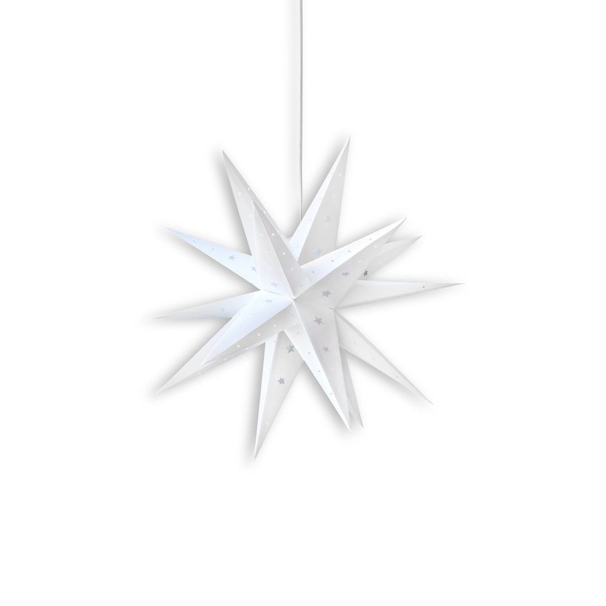16&quot; White Moravian Weatherproof Star Lantern Lamp, Multi-Point Hanging Decoration (Shade Only)