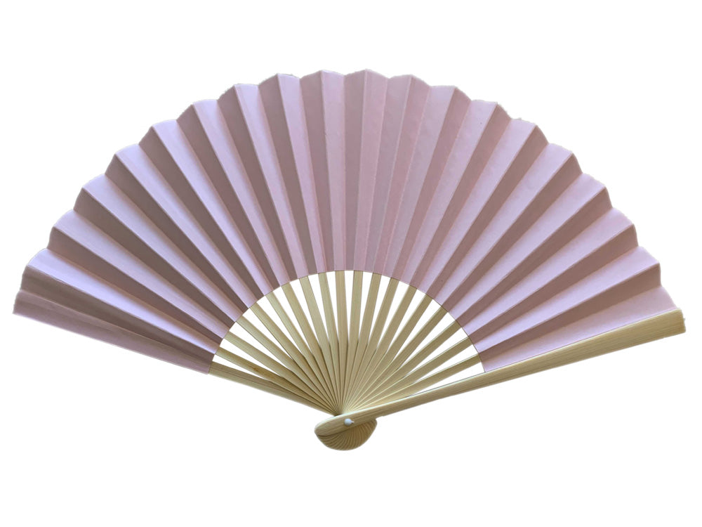 9&quot; Rose Quartz Paper Hand Fans for Weddings, Premium Paper Stock (10 Pack)