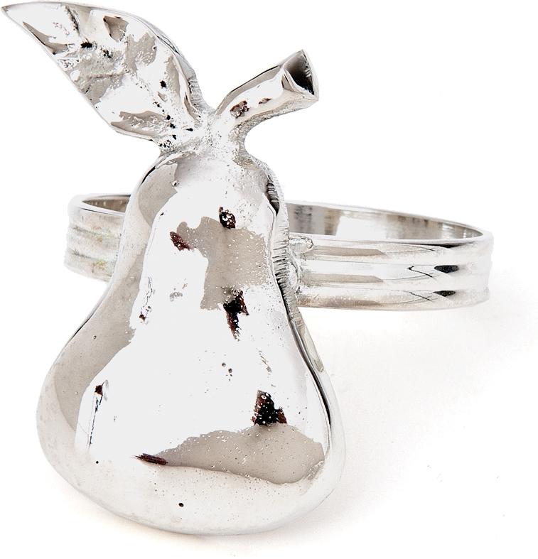 Silver Pear Napkin Ring - PaperLanternStore.com - Paper Lanterns, Decor, Party Lights &amp; More