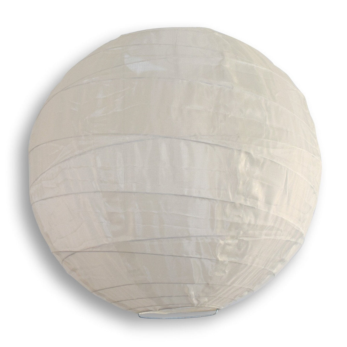 14 Inch Irregular Ribbed Beige / Ivory Shimmering Nylon Lantern, Durable, Hanging - LunaBazaar.com - Discover. Celebrate. Decorate.