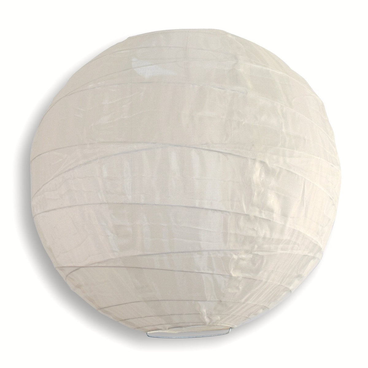 16 Inch Beige Shimmering Nylon Lantern, Free-Style Ribbing, Durable, Hanging - PaperLanternStore.com - Paper Lanterns, Decor, Party Lights &amp; More