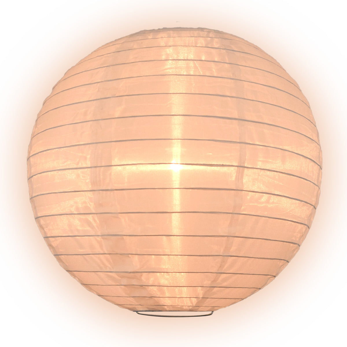 BLOWOUT 4&quot; Beige Round Shimmering Nylon Lantern Party String Lights (8FT, Expandable)