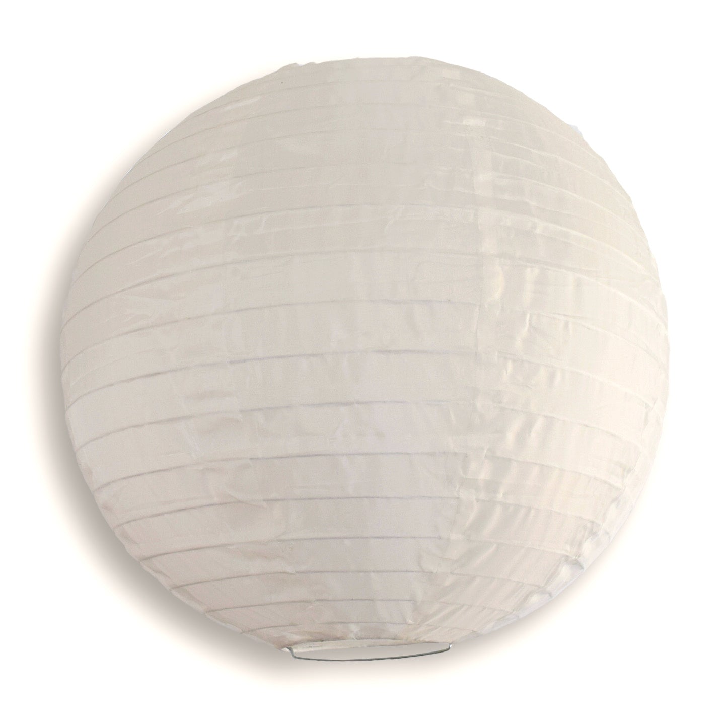 24" Beige Shimmering Nylon Lantern, Even Ribbing, Durable, Hanging - PaperLanternStore.com - Paper Lanterns, Decor, Party Lights & More