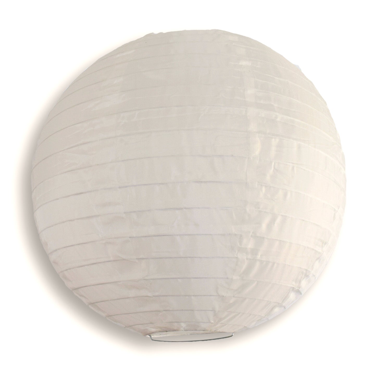 20" White Shimmering Nylon Lantern, Even Ribbing, Durable, Hanging - PaperLanternStore.com - Paper Lanterns, Decor, Party Lights & More