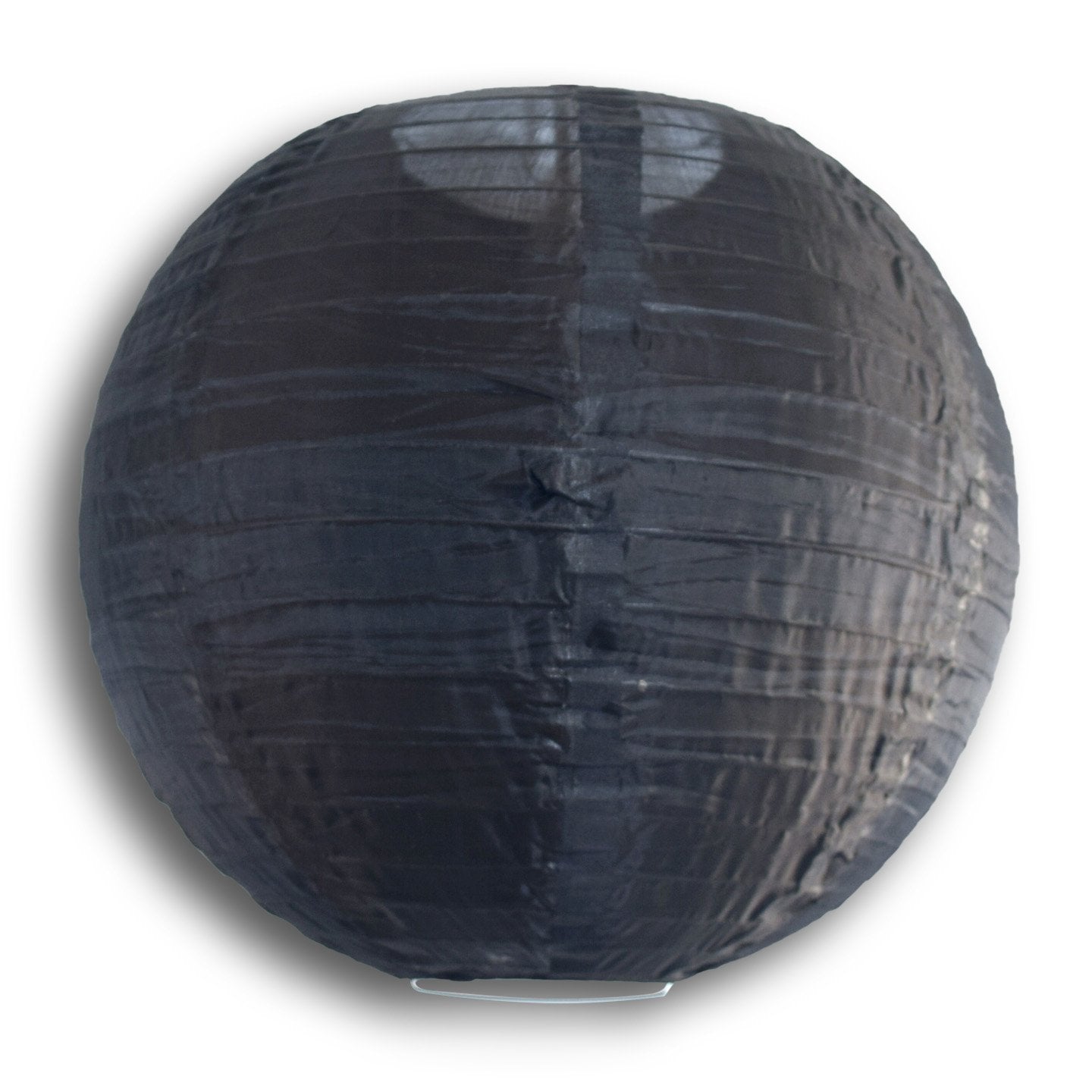 20" Black Shimmering Nylon Lantern, Even Ribbing, Durable, Hanging - PaperLanternStore.com - Paper Lanterns, Decor, Party Lights & More