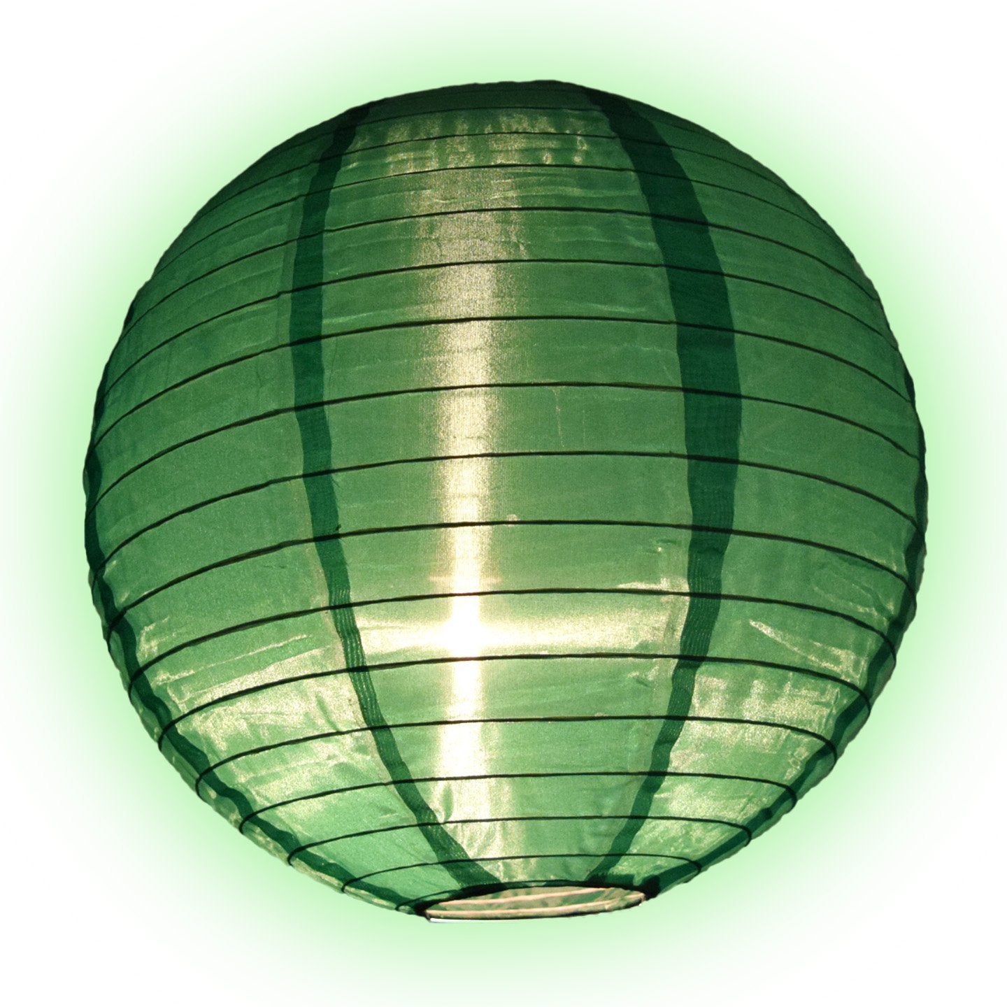18" Emerald Green Shimmering Nylon Lantern, Even Ribbing, Durable, Hanging - PaperLanternStore.com - Paper Lanterns, Decor, Party Lights & More
