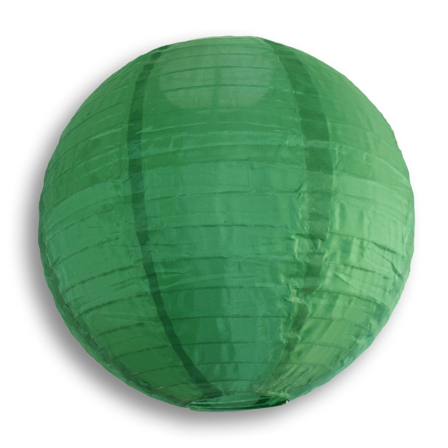 10 Inch Emerald Green Shimmering Nylon Lantern, Parallel Ribbing, Durable, Hanging - Luna Bazaar | Boho & Vintage Style Decor