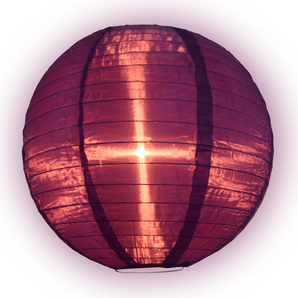 36&quot; Dark Purple Jumbo Shimmering Nylon Lantern, Even Ribbing, Durable, Dry Outdoor Hanging Decoration