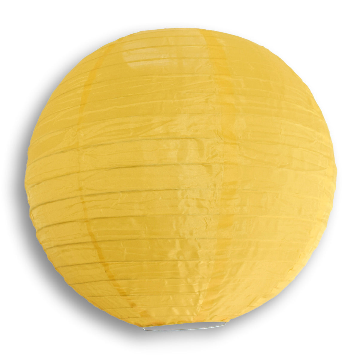 4 Inch Gold Round Shimmering Nylon Lanterns, Even Ribbing, Hanging (10-PACK) Decoration