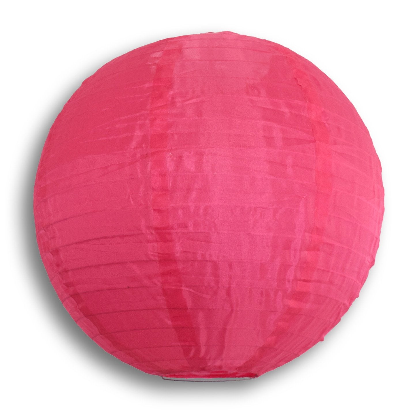 24" Hot Pink Shimmering Nylon Lantern, Even Ribbing, Durable, Hanging - PaperLanternStore.com - Paper Lanterns, Decor, Party Lights & More