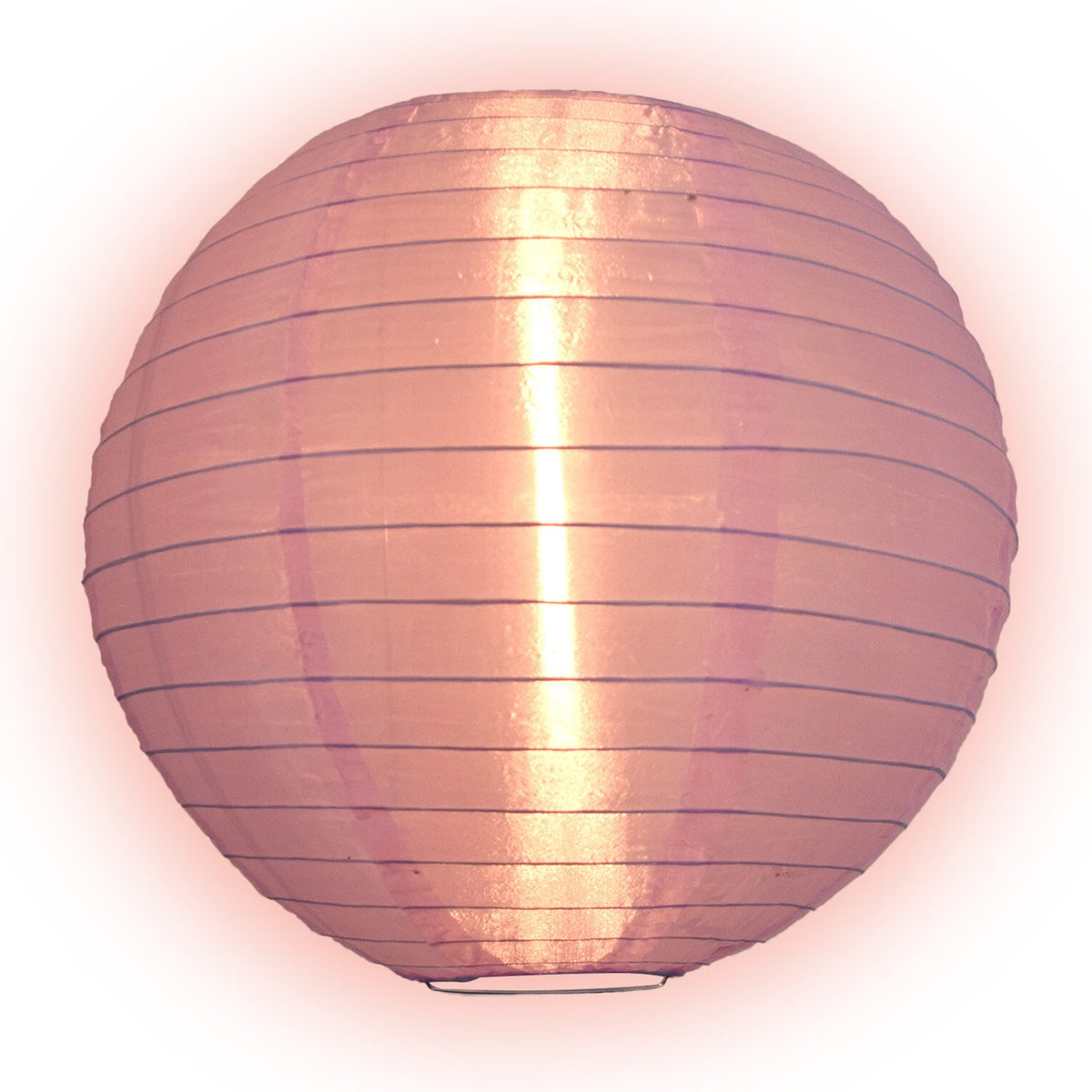 Lit Light Purple Shimmering Nylon Lantern, Even Ribbing, Durable, Hanging