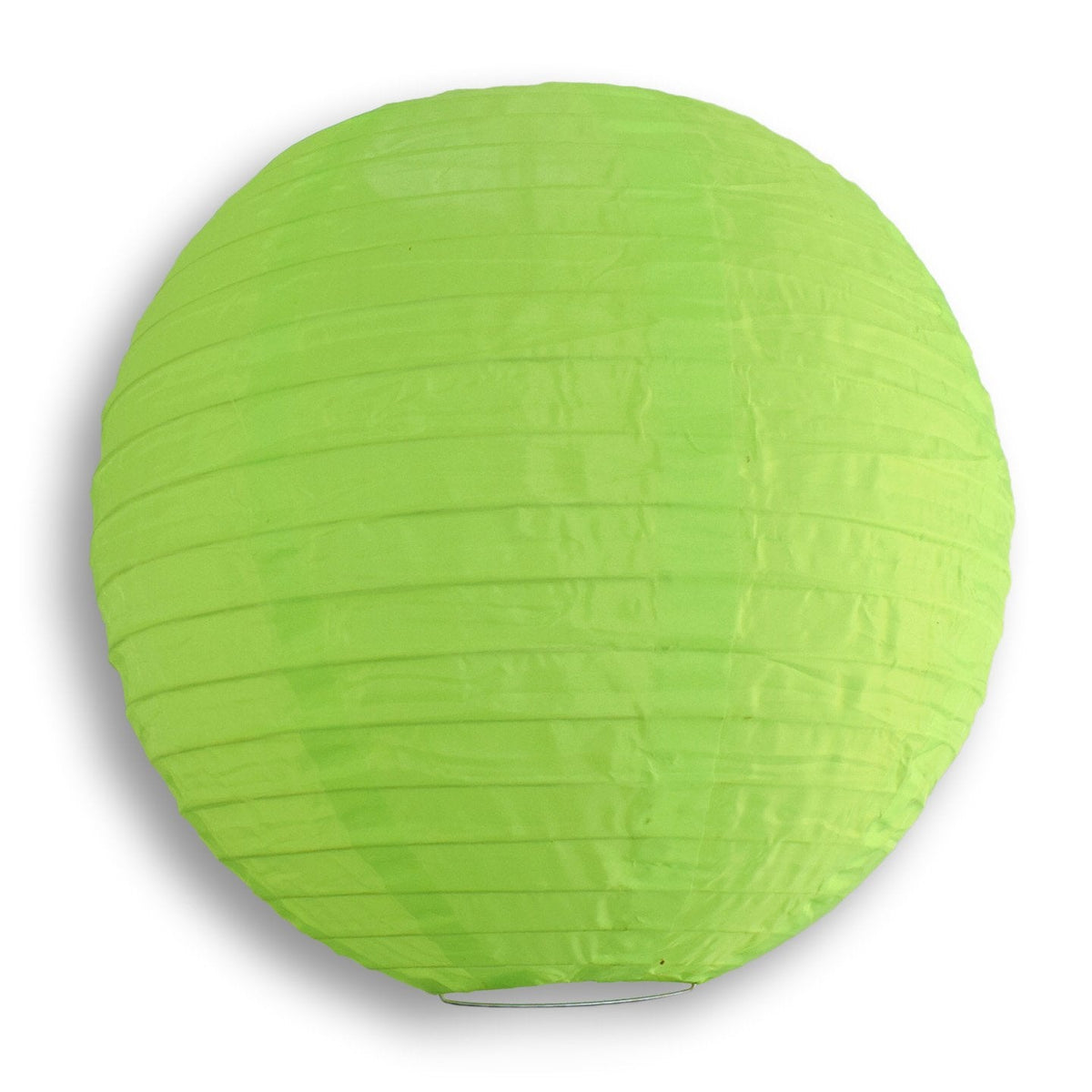 36&quot; Neon Green Jumbo Shimmering Nylon Lantern, Even Ribbing, Durable, Dry Outdoor Hanging Decoration