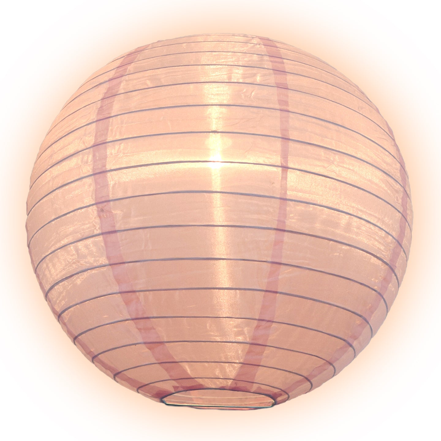 10" Pink Shimmering Nylon Lantern, Even Ribbing, Durable, Hanging