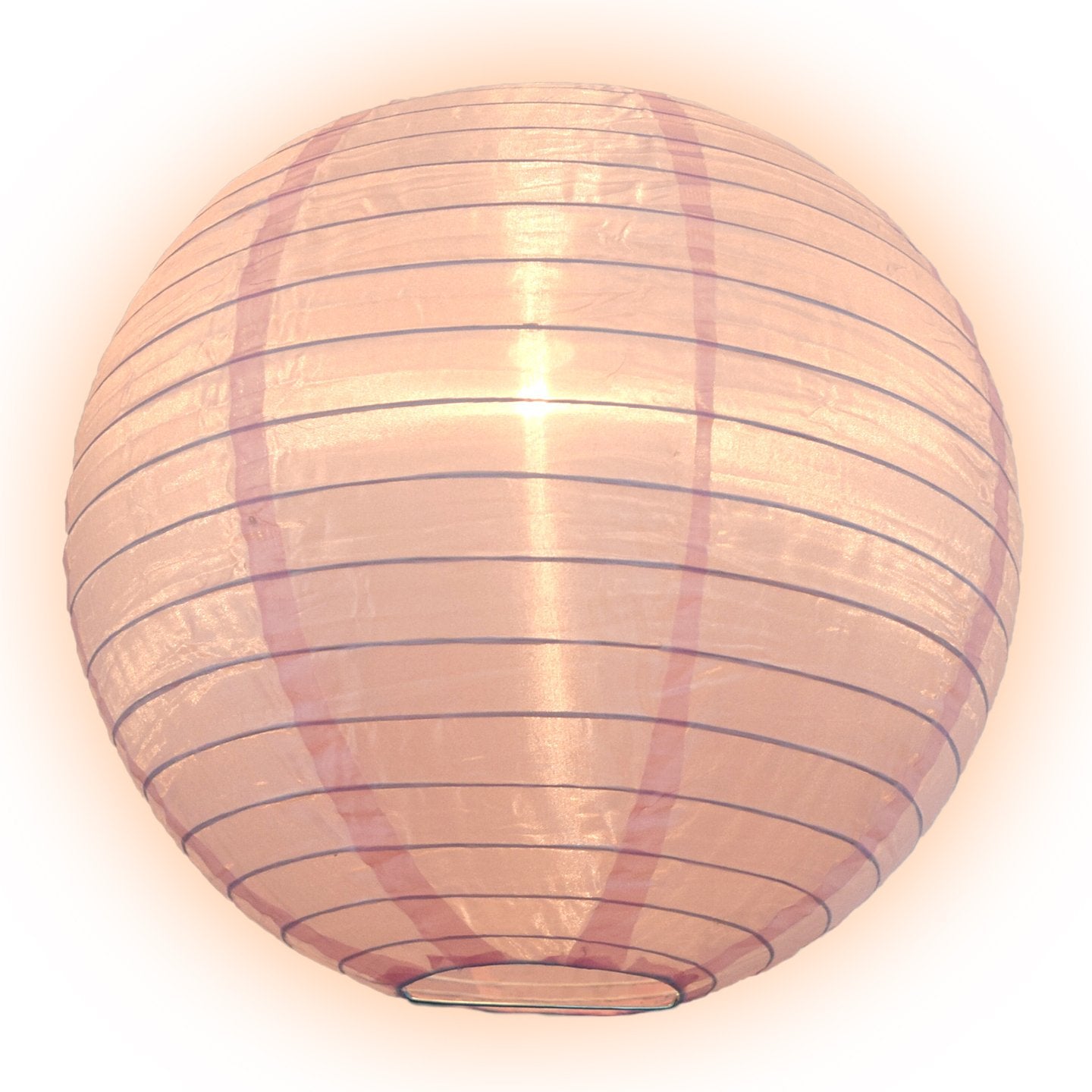 16" Pink Shimmering Nylon Lantern, Even Ribbing, Durable, Hanging - PaperLanternStore.com - Paper Lanterns, Decor, Party Lights & More