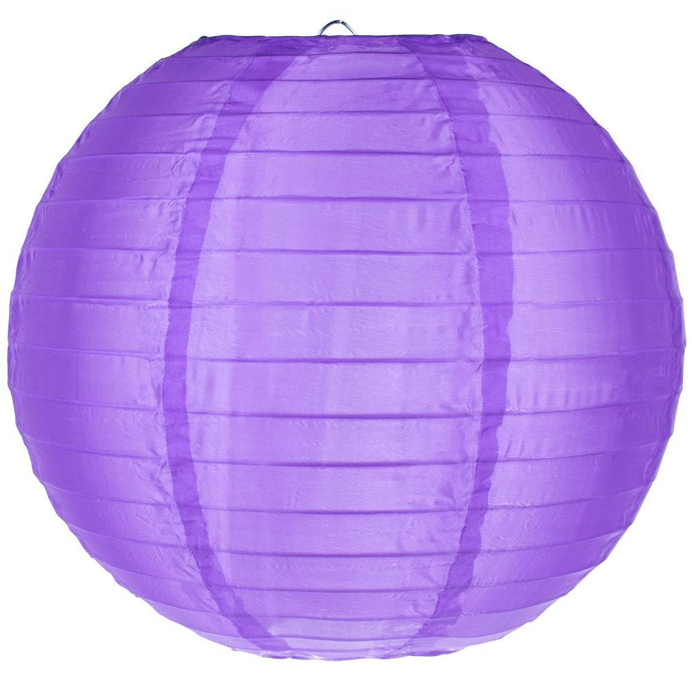 30&quot; Purple Jumbo Shimmering Nylon Lantern, Even Ribbing, Durable, Dry Outdoor Hanging Decoration