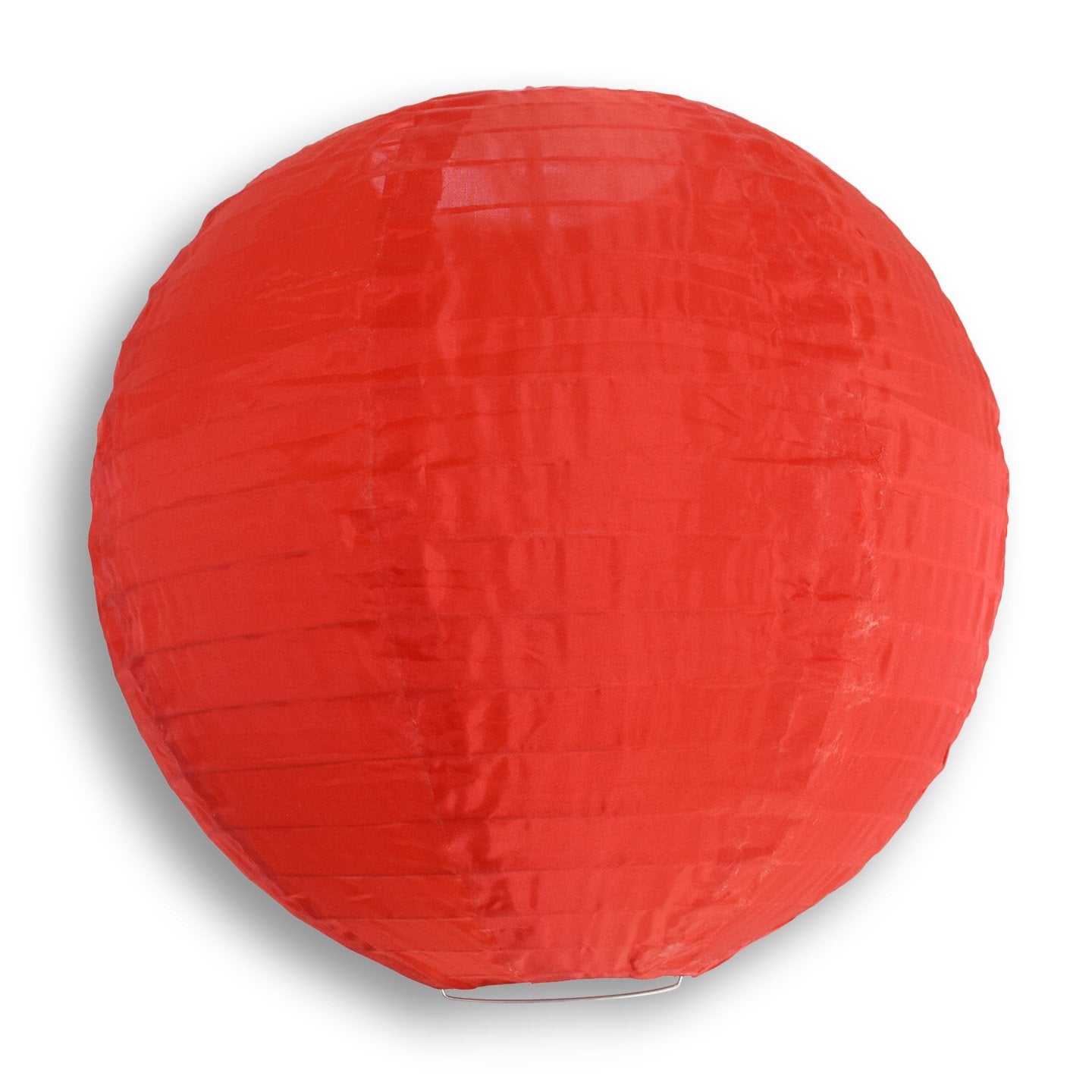 10 Inch Red Shimmering Nylon Lantern, Parallel Ribbing, Durable, Hanging - Luna Bazaar | Boho & Vintage Style Decor