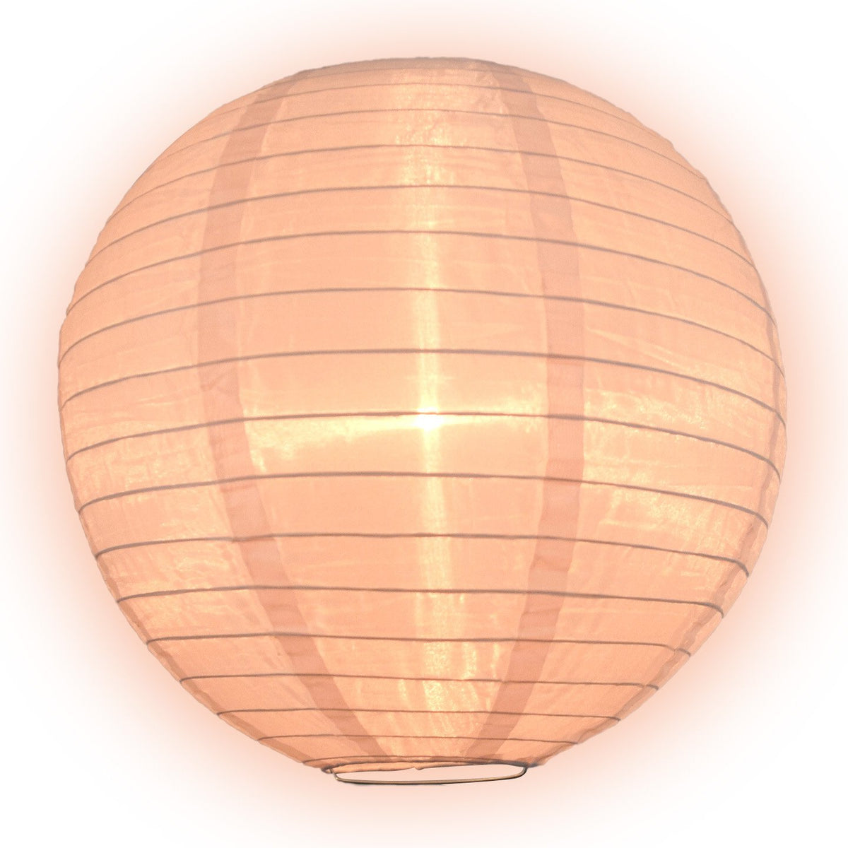 Lit Rose Quartz Pink Shimmering Nylon Lantern, Even Ribbing, Durable, Hanging