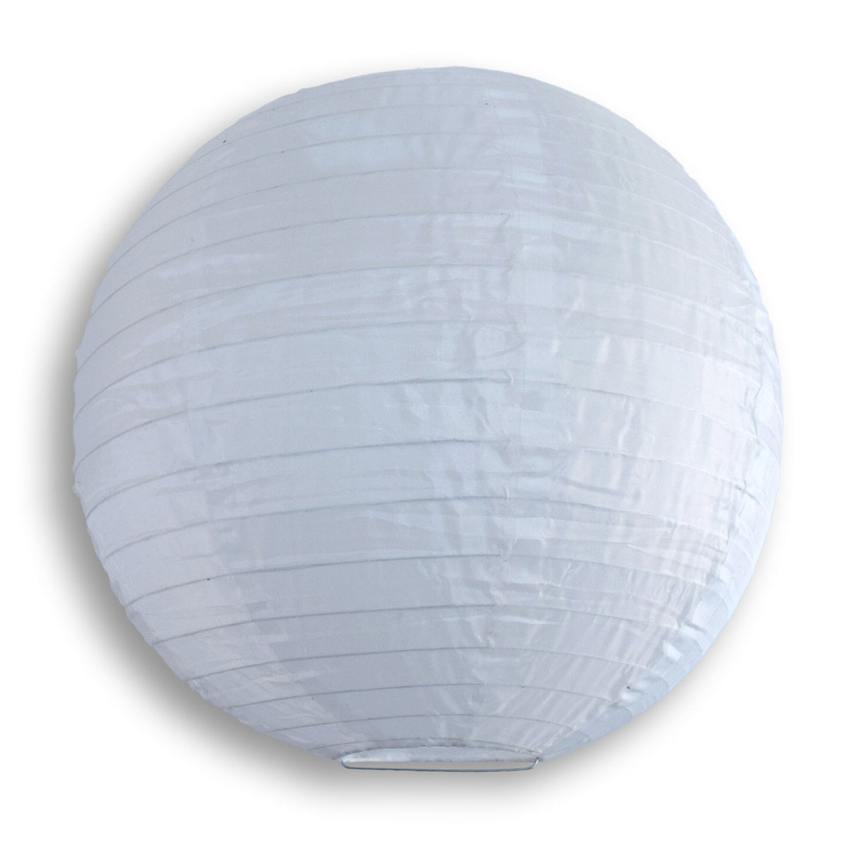 White White Shimmering Nylon Lantern, Even Ribbing, Durable, Hanging