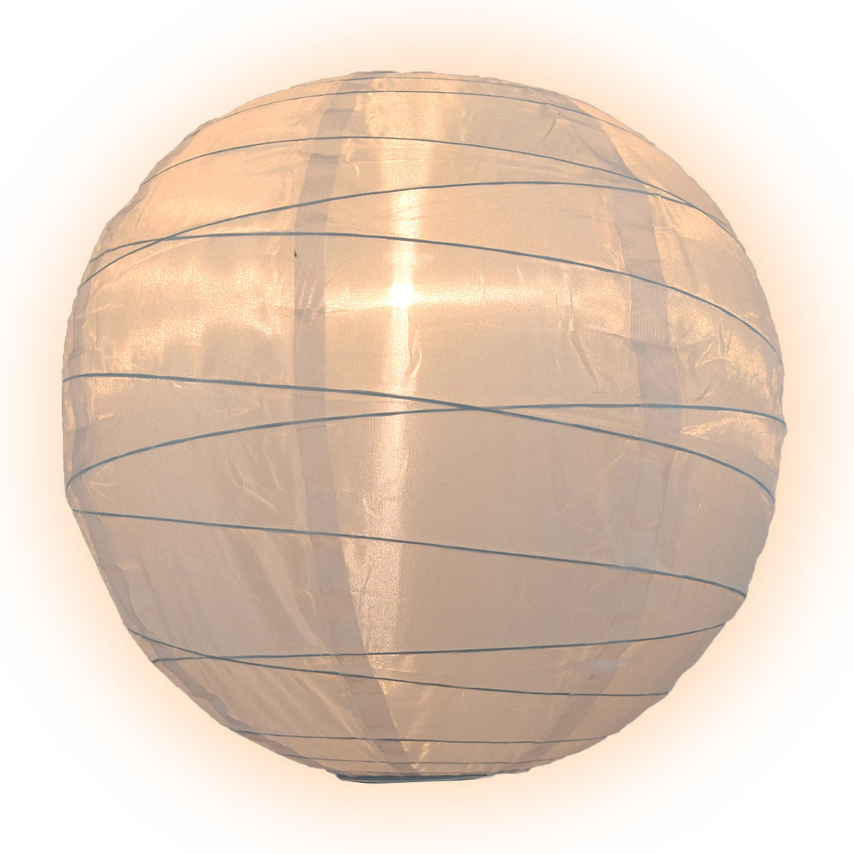 30&quot; White Jumbo Shimmering Nylon Lantern, Crisscross Ribbing, Durable, Dry Outdoor Hanging Decoration