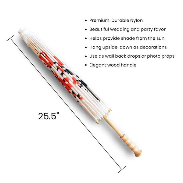 32 Inch Cherry Blossom Premium Nylon Parasol Umbrella with Elegant Handle