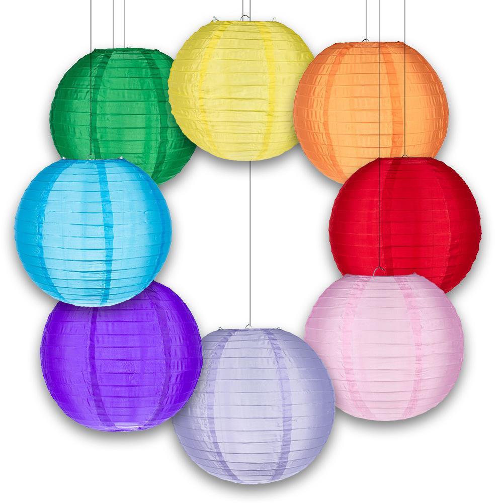 42" Shimmering Even Ribbing Nylon Lanterns (6-Pack) - Custom Colors Available for Pre-Order (90-Day Processing)