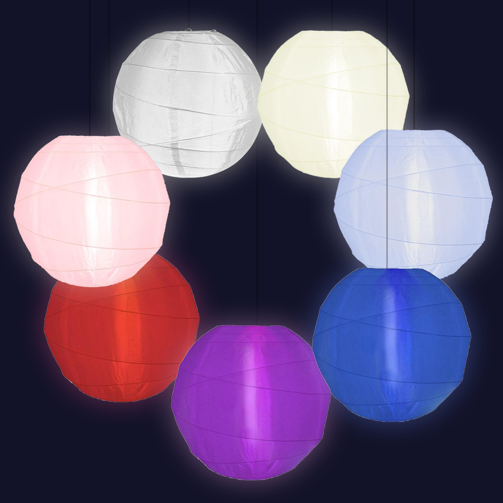 Shimmering Crisscross Ribbing Nylon Lanterns - Various Colors and Sizes Available - PaperLanternStore.com - Paper Lanterns, Decor, Party Lights & More
